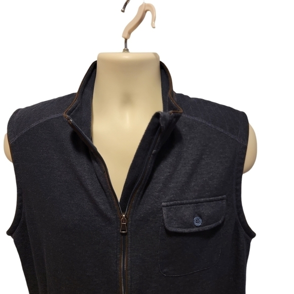 ALAN Flusser Men's Sweater Full-Zip Vest - Medium - Poly-Cotton Knit - Golf T19 - Picture 2 of 8